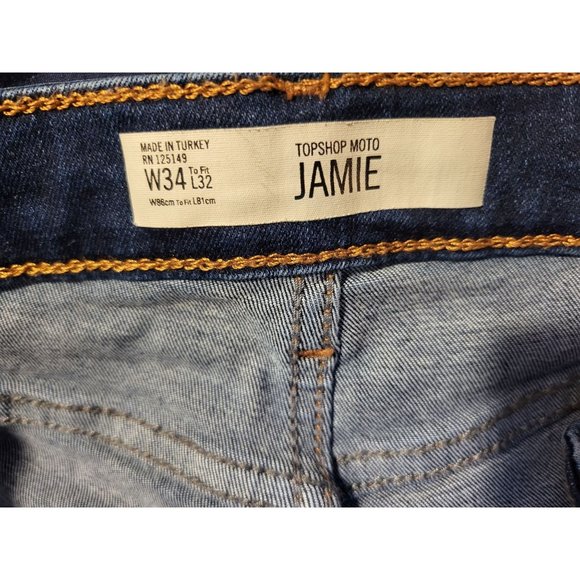 TOPSHOP Moto Indigo Blue Jamie Jeans W34/L32 - Picture 4 of 8